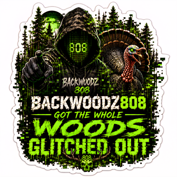 Backwoodz808 Woods Glitched Out Vinyl Sticker