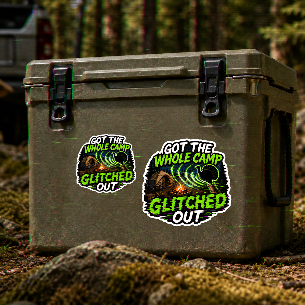 Whole Camp Glitched Out Vinyl Sticker