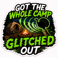Whole Camp Glitched Out Vinyl Sticker