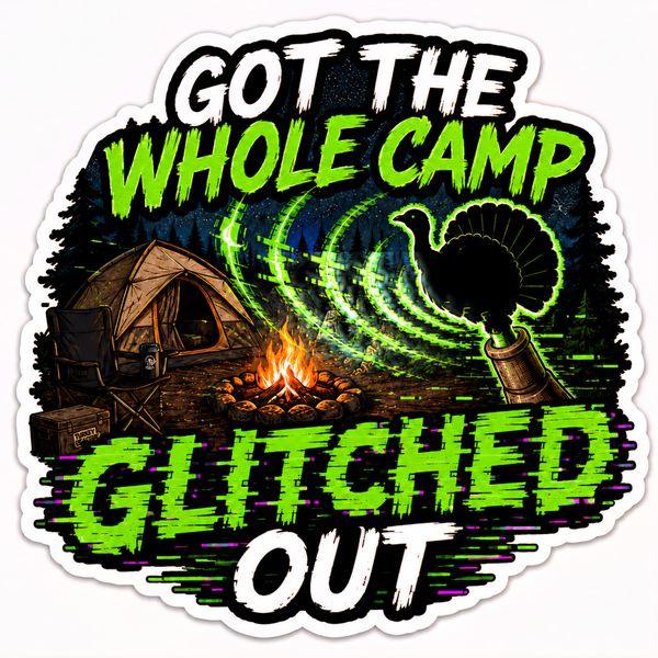 Whole Camp Glitched Out Vinyl Sticker