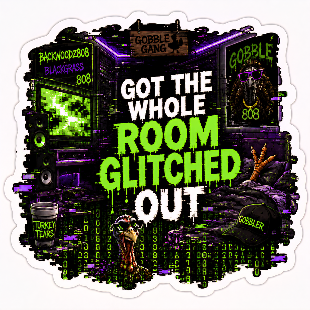 Room Glitched Out Vinyl Sticker