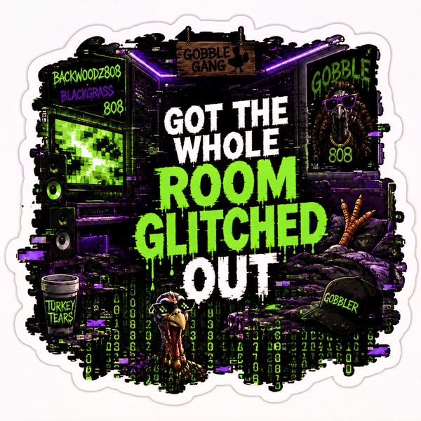Room Glitched Out Vinyl Sticker