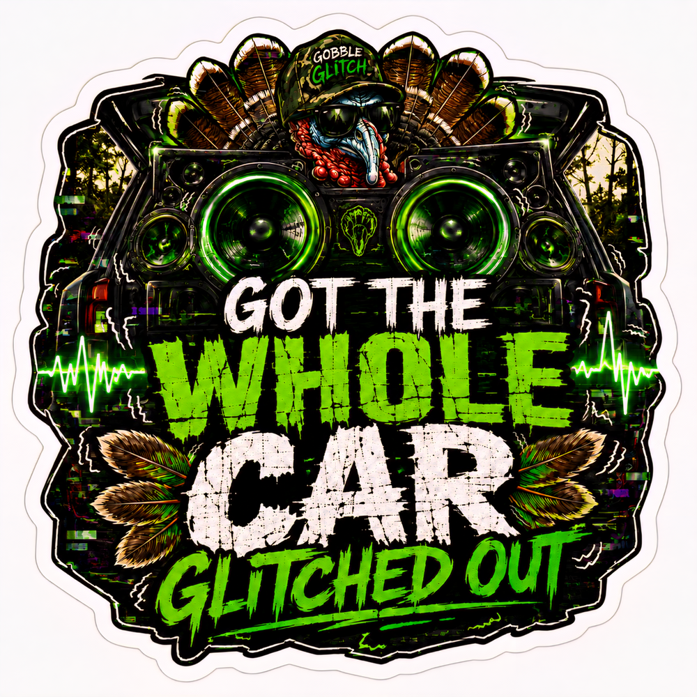 Car Glitched Out Vinyl Sticker