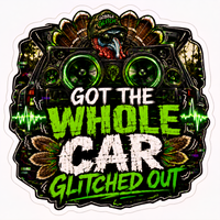Car Glitched Out Vinyl Sticker