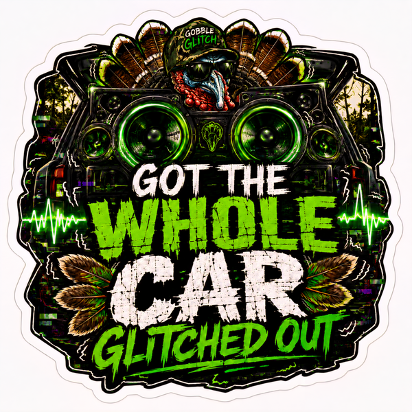 Car Glitched Out Vinyl Sticker