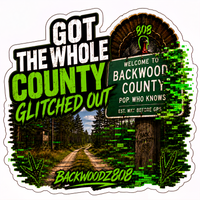County Glitched Out Vinyl Sticker