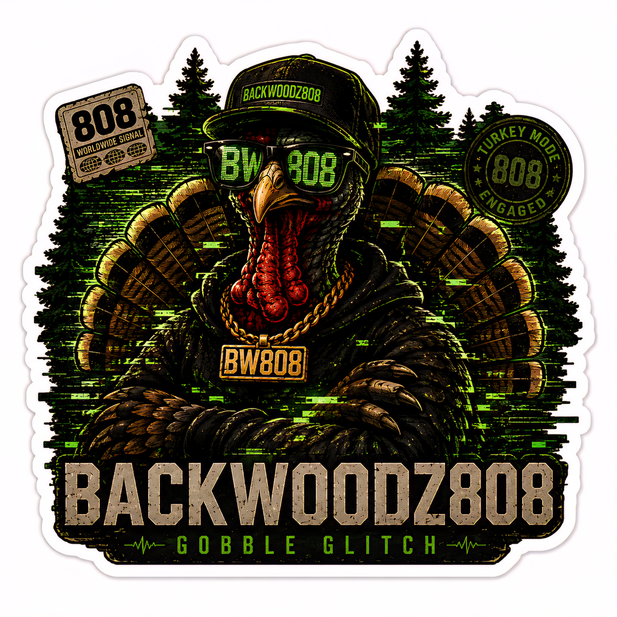 Glitched Gobbler Vinyl Sticker