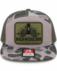 Goose Marsh – Backwoodz808 Laser-Engraved Patch Richardson Flat Bill Hat
