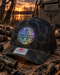 Holographic Buck – Backwoodz808 Laser-Engraved Patch Richardson Trucker Hat