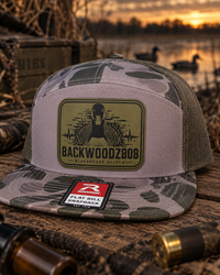 Goose Marsh – Backwoodz808 Laser-Engraved Patch Richardson Flat Bill Hat