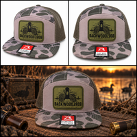 Goose Marsh – Backwoodz808 Laser-Engraved Patch Richardson Flat Bill Hat