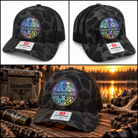 Holographic Buck – Backwoodz808 Laser-Engraved Patch Richardson Trucker Hat