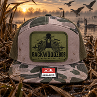 Goose Marsh – Backwoodz808 Laser-Engraved Patch Richardson Flat Bill Hat