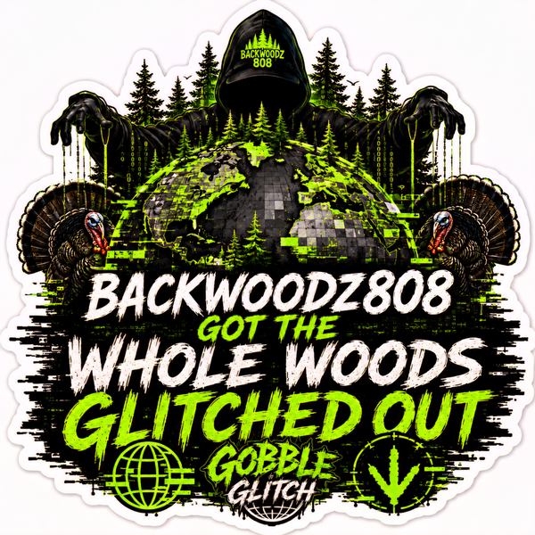 Backwoodz808 World Glitched Out Vinyl Sticker